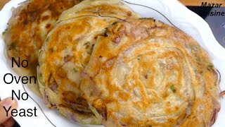 No Yeast ، No Oven ، Naan Pyazi On Tawa  نان پیازی که با خوردن آن گرسنه تر میشوید [upl. by Aeneus]