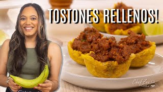 Tostones Rellenos de Carne  Stuffed Plantain Recipe  Chef Zee Cooks [upl. by Anytsirk]