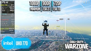 Intel UHD 770  COD  Warzone 3  1080p 900p 720p FSR [upl. by Ahsiuqram]