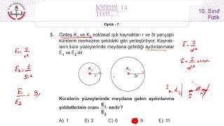 10Sınıf MEB Fizik Kazanım Kavrama Testi14 Optik1 20192020 [upl. by Eceertal434]