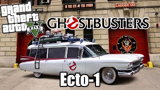 GHOSTBUSTERS DANS GTA5  AVOIR LA CADILLAC MILLERMETEOR SENTINEL DE 1959 ECTO1  Mrjksaw [upl. by Notsahc]