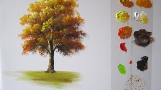 How to Paint a Tree in Acrylics lesson 1 [upl. by Goldsmith]