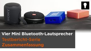 Vier Mini BluetoothLautsprecher im Test  JBL Go GO2 Clip 3 SONY XB10  Zusammenfassung [upl. by Yorztif815]