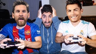 RONALDO PLAYS FIFA 18 WITH MESSI  Footy Friends [upl. by Laira629]