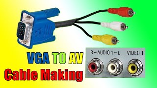 how to make vga to av rca cable at home 100 Working [upl. by Ettenuj]