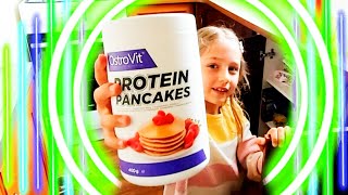 Protein Pancakes 😋 OstroVit pankejki proteinowe naleśniki Przepis 😘 Sama w domu [upl. by Ydnes]