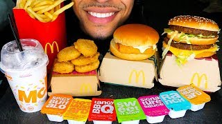 ASMR MCDONALDS CHICKEN NUGGETS MUKBANG OREO MCFLURRY FILLET FISH BIG MAC FRIES EATING SHOW SOUNDS [upl. by Jarl165]