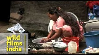 Woman washing clothes in Kathmandu [upl. by Lledniw]