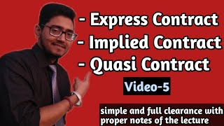 what is quasi contract what is express contract what is implied contract lawswithtwinsUGCNET [upl. by Eidua]