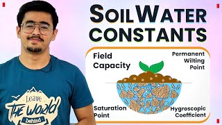 Soil Water Constant Saturation Point Field Capacity PWP Hygroscopic Coefficient Moisture Equivalent [upl. by Odraude]