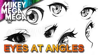 How To Draw EYES FROM AN ANGLE IN ANIME MANGA [upl. by Htezzil]