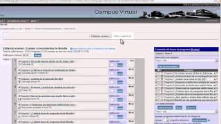 Añadir preguntas a un examen Moodle [upl. by Dumm]
