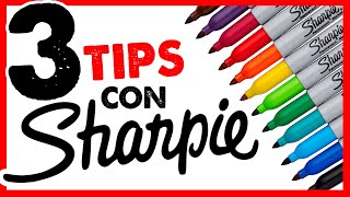 3 TRUCOS PARA PINTAR CON SHARPIE ❤️ como colorear con marcadores Sharpie en Materiales de Dibujo [upl. by Richmound]