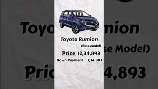 Toyota Rumion On road price in India [upl. by Aimerej468]