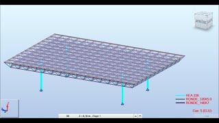 ROBOT STRUCTURAL ANALYSIS 2021 Treillis spatial 3D en structure métallique [upl. by Nilahs]