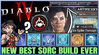 Diablo 4  New Best BILLION DAMAGE Sorcerer Build  Season 4 Blizzard Ice Spikes  Skill Gear Guide [upl. by Alia]