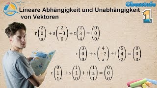 Lineare Abhängigkeit und Unabhängigkeit von Vektoren  Gymnasium StrandMathe  Übung 1 [upl. by Bolme963]