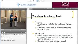 Vestibular Assessment Tandem Romberg Test [upl. by Naerb]