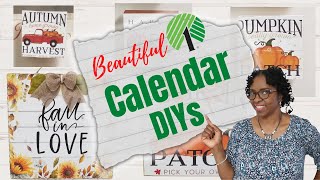 3 DIY IDEAS USING DOLLAR TREE CALENDARS  What Month Is It CollabSept [upl. by Erusaert]