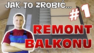 Remont balkonu 1 hydroizolacja okapnik i układanie płytek [upl. by Rita740]