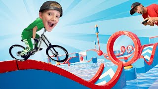 FATHER SON BIKING VIDEO GAME  Impossible Bike Park [upl. by Alphonsa652]