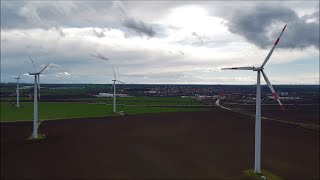 Wind farm Könnern  An Bonus B62 B82 and Repower MM82 wind turbines 27032021 [upl. by Regnij]