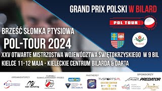 4 STOŁY PZBIL  Grand Prix Polski w Bilard  Brześć Słomka Ptysiowa POL TOUR 2024  SOBOTA [upl. by Yeltnerb]