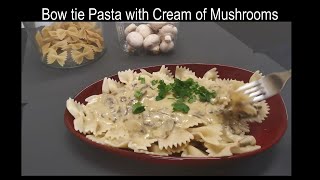 Bow tie pasta with creamy mushrooms sauce  Tasty food book [upl. by Dronski]