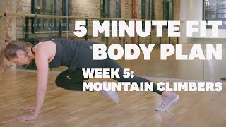 5 minute Fit Body Plan Fitness Challenge Week 5 Mountain Climbers [upl. by Daegal]