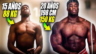 ESTO SI ES GENETICA TIENE 20 AÑOS PESA 150 KG Y CASI 2 METROS  CAMBIO EN 5 AÑOS Y GANO 62 KG [upl. by Dorotea756]