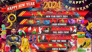 FF Max 🔥 New Year 2024 🥳 Free Rewards  Event Free Fire Calendar  FF Max New Event Update Today [upl. by Rojam]