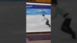 Yuzuru quad axel attempt at Beijing Olympics 2022 [upl. by Debarath]