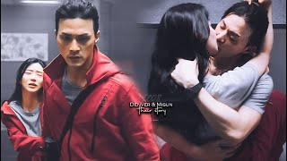 When a robber falls in love with his hostage  Denver and Mi Sun their story  Money Heist Korea [upl. by Raffaj]