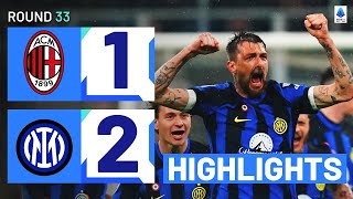 MILANINTER 12  HIGHLIGHTS  Inter clinch 20th Scudetto with derby win  Serie A 202324 [upl. by Suoivatnod]