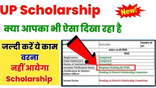 UP Scholarship Response Pending by PFMSresponse pending by pfms up scholarshipScholarship status [upl. by Dlonyer]