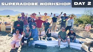 First TRUE Earthbags Day 2 Building a Superadobe Dome Home [upl. by Phylys]