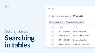 Searching in tables  Metabase tutorial [upl. by Ecinrev]