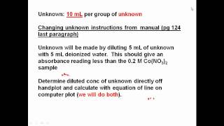 Exp 18  Spectrophotometric Analysis Concentration of a Solution Using Beers Law [upl. by Suicul]