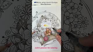 Meine Reise durch Europa by Rita Berman coloringtutorial coloredpencils derwentinktense [upl. by Neryt861]