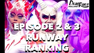 EPISODE 2 amp 3 RUNWAY RANKING  DRAG RACE HOLLAND SEASON 2 [upl. by Aramad732]