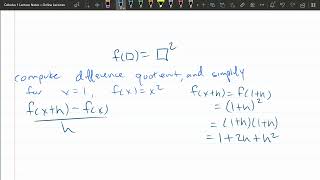 Calculus 1 Lecture  21 Average Rate Of Change To Difference Quotient [upl. by Macfadyn]