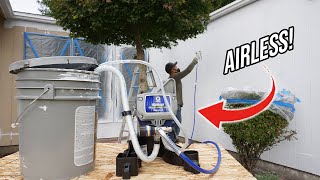 My First Time Using The Graco Airless Paint Sprayer Outside My House  DIY For Beginners [upl. by Naloc]