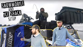 The ULTIMATE Ice Fishing Rig  Ice Shack and Snowmobile Setup [upl. by Akemit]