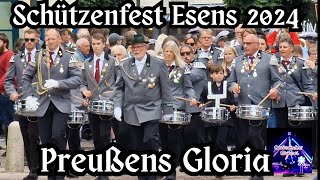 Schützenfest Esens 2024  Spielmannszug Blomberg amp Musikzug Middels Aufmarsch zu Preußens Gloria [upl. by Ardnikat911]