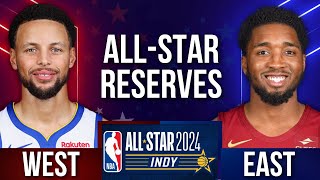 Official 2024 NBA AllStar RESERVES Lineup  East vs West [upl. by Eppesiug]