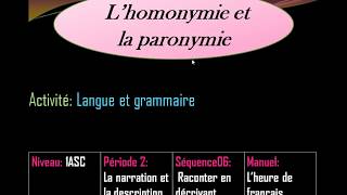 دروس الفرنسية  الاولى اعدادي  Lhomonymie et la paronymie page 143 [upl. by Mehcanem]