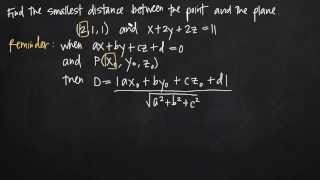 minimum distance between the point and the plane KristaKingMath [upl. by Henrietta]