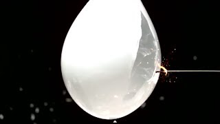 Amazing Exploding Fire Balloon in Slow Motion  Slow Mo Lab [upl. by Ainex]