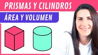 Área y Volumen de PRISMAS y CILINDROS 🧃🥤 Cuerpos Geométricos [upl. by Alcott140]