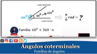 ¡Identifica ángulos Coterminales y Familias de ángulos como un maestro [upl. by Herrod]